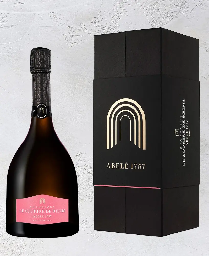 La Fine Bulle Épernay Sourire de Reims Rosé 2008 coffret Champagne Abelé 1757